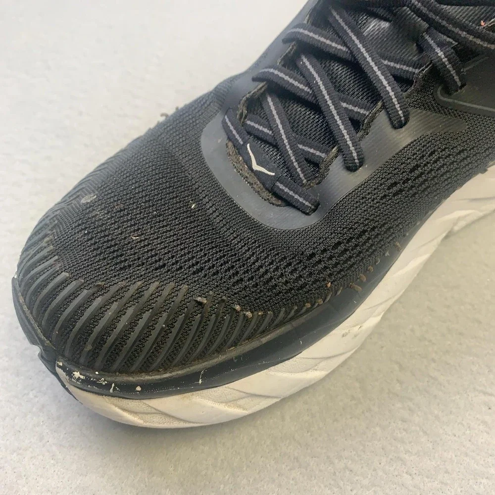 Hoka One One Bondi 7 Shoes Mens Size 10.5 Black Cushioned Running Sneakers